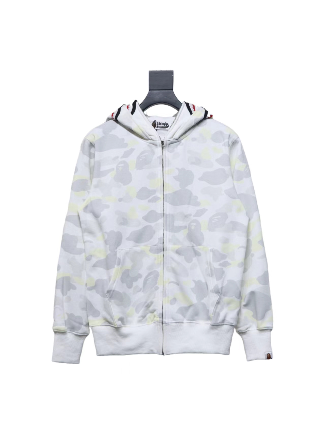BAPE Shark's Head Tiger's Head Zipper Luminous Camouflage Double Hoodie