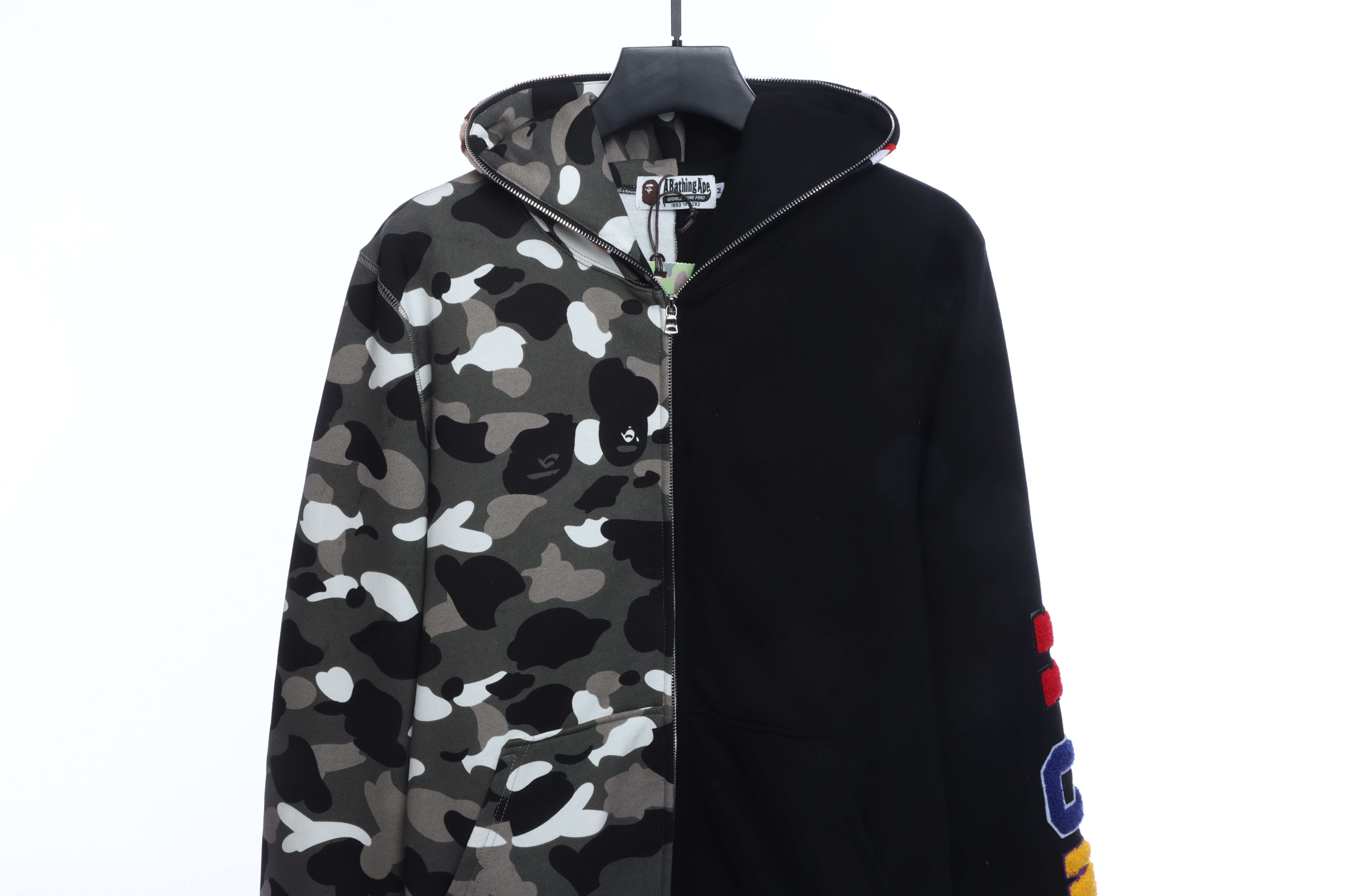 BAPE patchwork camouflage hoodie