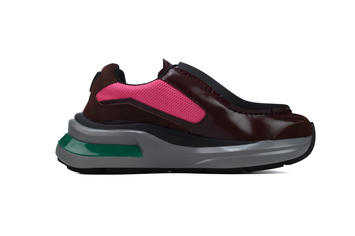 Prada Brushed Leather Black Wine Red