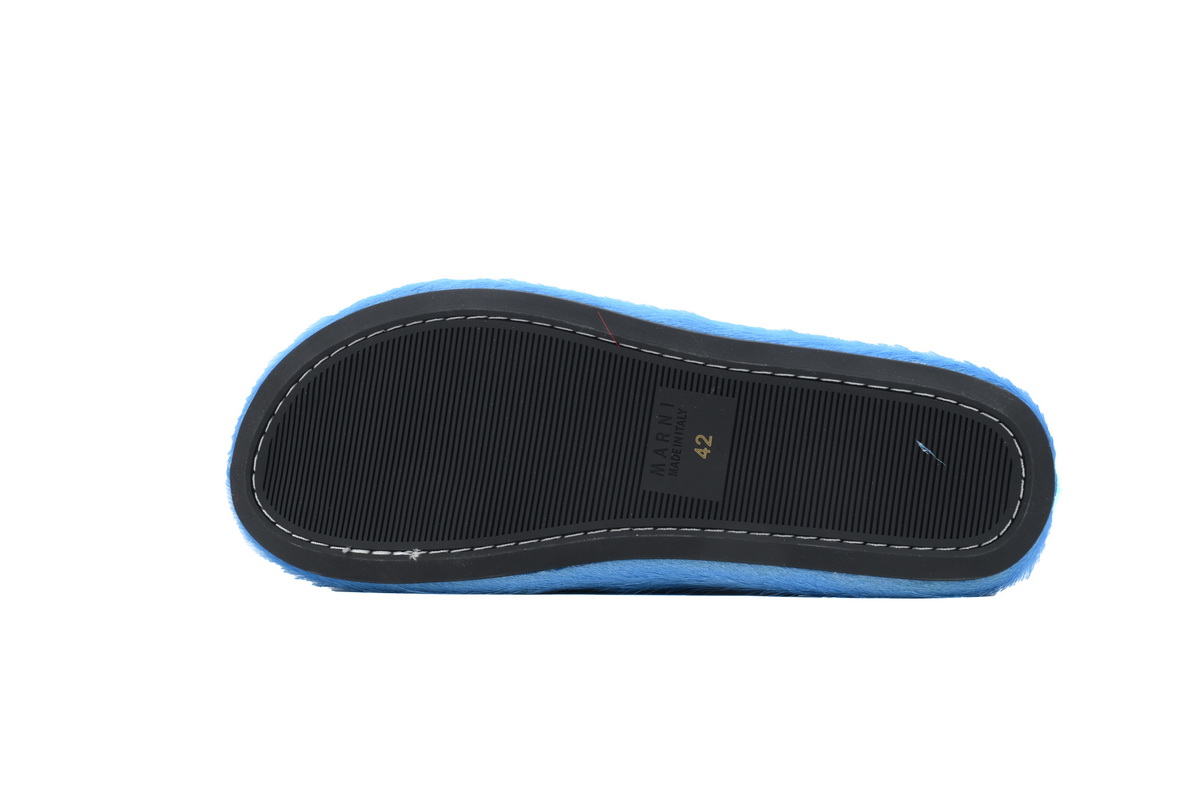 Marni Long-hair Calfskin Fussbett Sabot Blue SBMR000600P412200B50