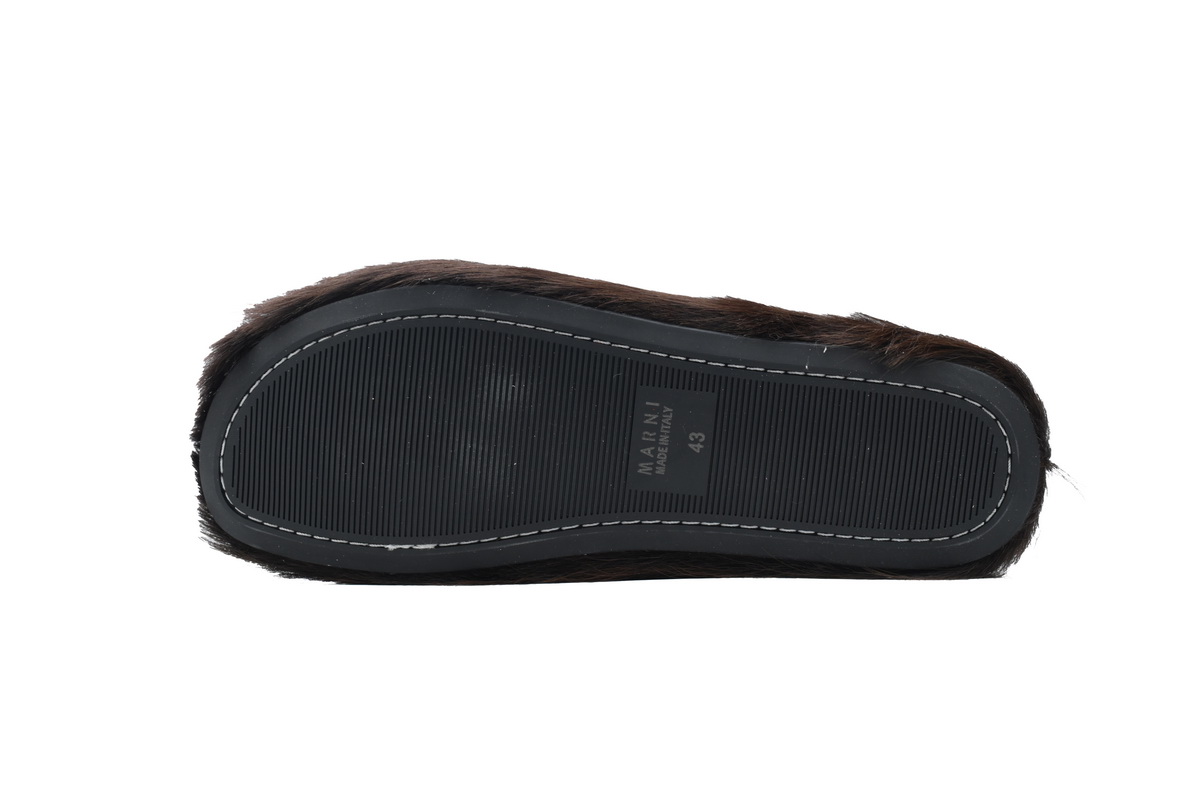 Marni Long-hair Calfskin Fussbett Sabot Brown SBMS004601P412200M37