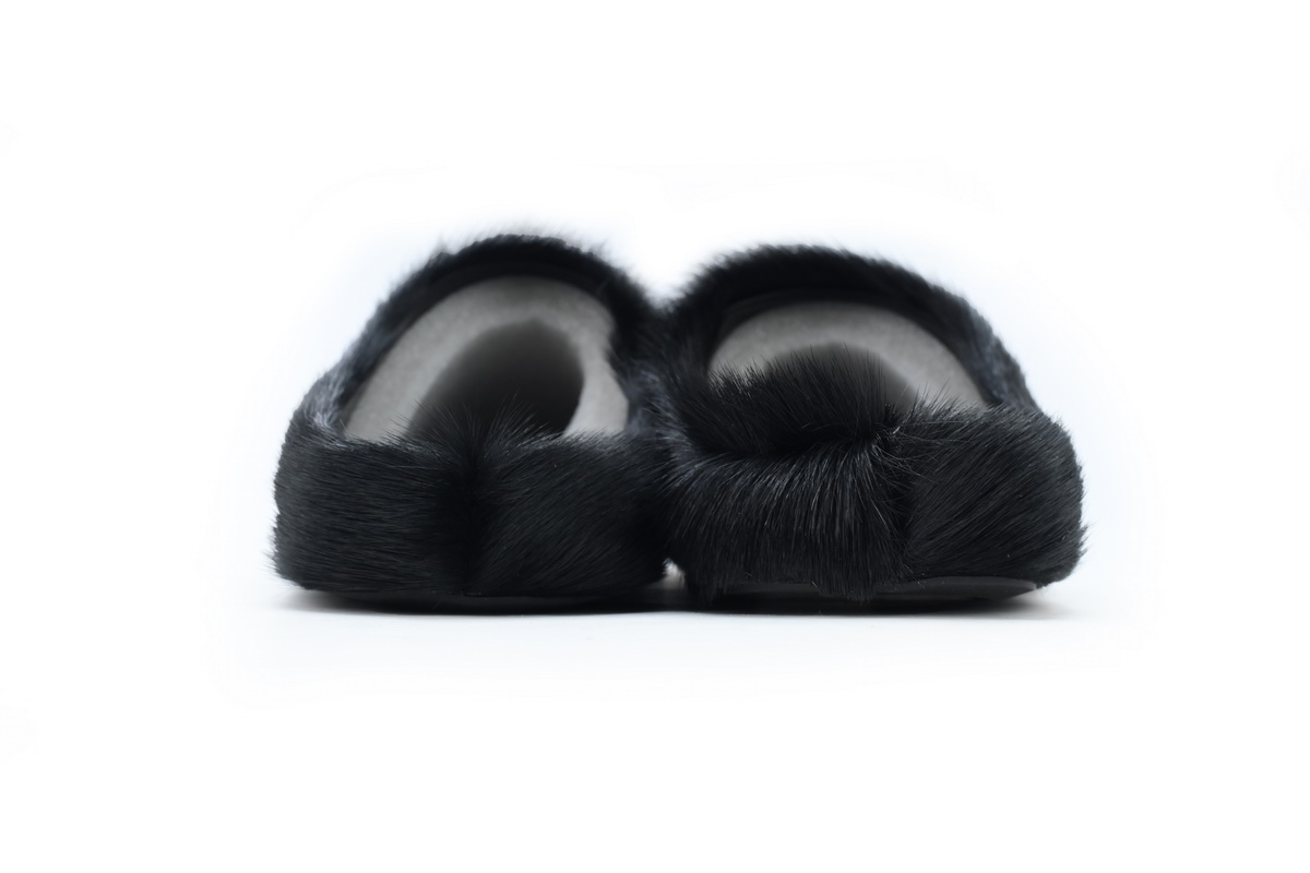 Marni Long-hair Calfskin Fussbett Sabot Black SBMR000600P412200N99