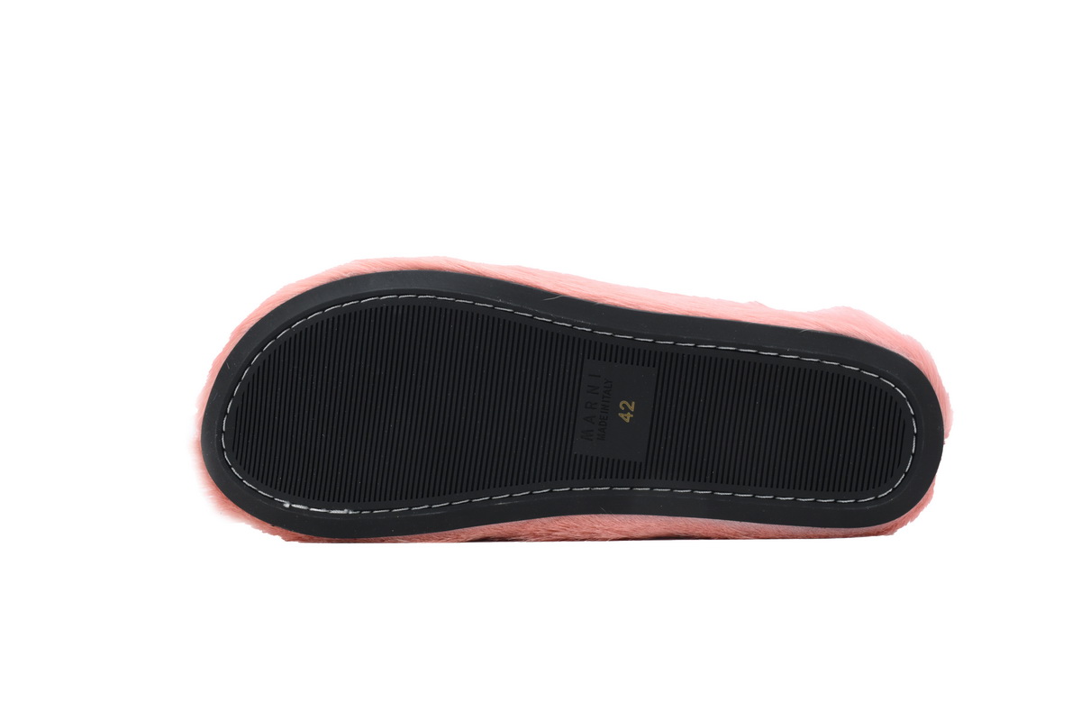 Marni Long-hair Calfskin Fussbett Sabot Pink SBMS004601P412200C29