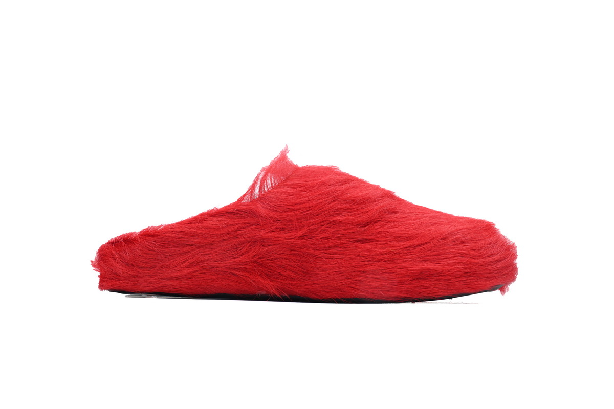 Marni Long-hair Calfskin Fussbett Sabot Red SBMS004601P412200R66
